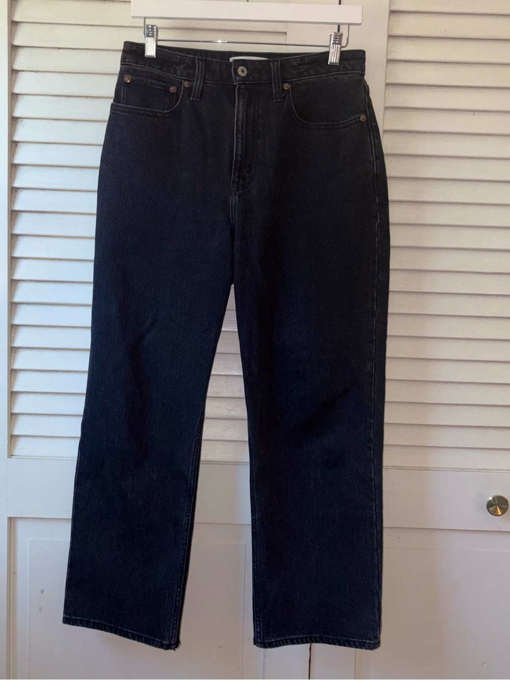 Abercrombie Curve Love Vintage Straight Jeans 27 Black Wash 90s Denim - Picture 2 of 5